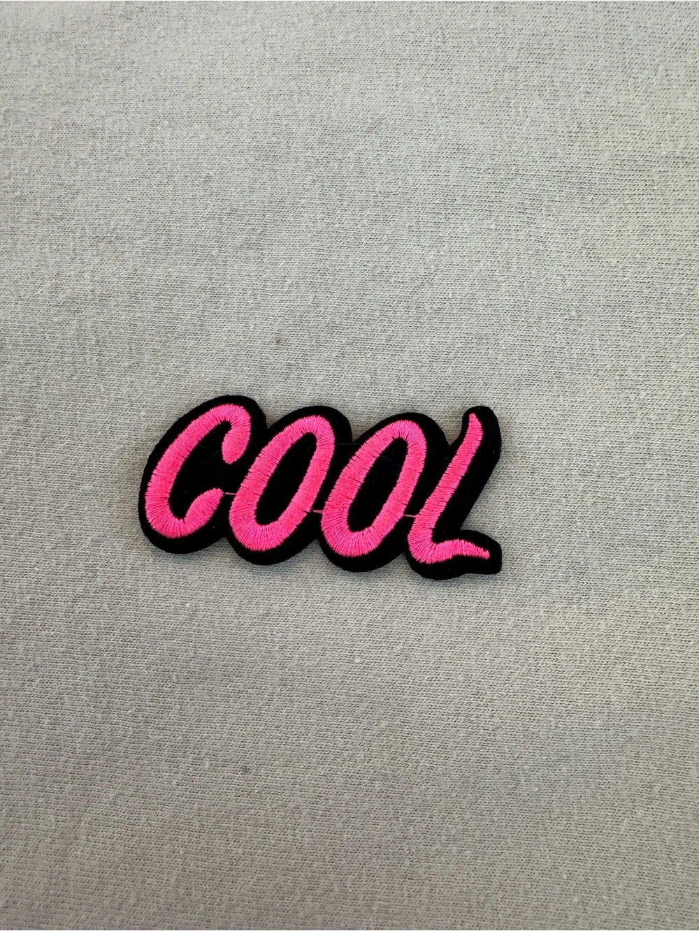 COOL Pink Embroidered Patch for Kids Accessories